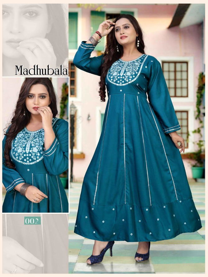 Beauty Queen Madhubala 2New Latest Ethnic Wear Long Anarkali Kurti Collection